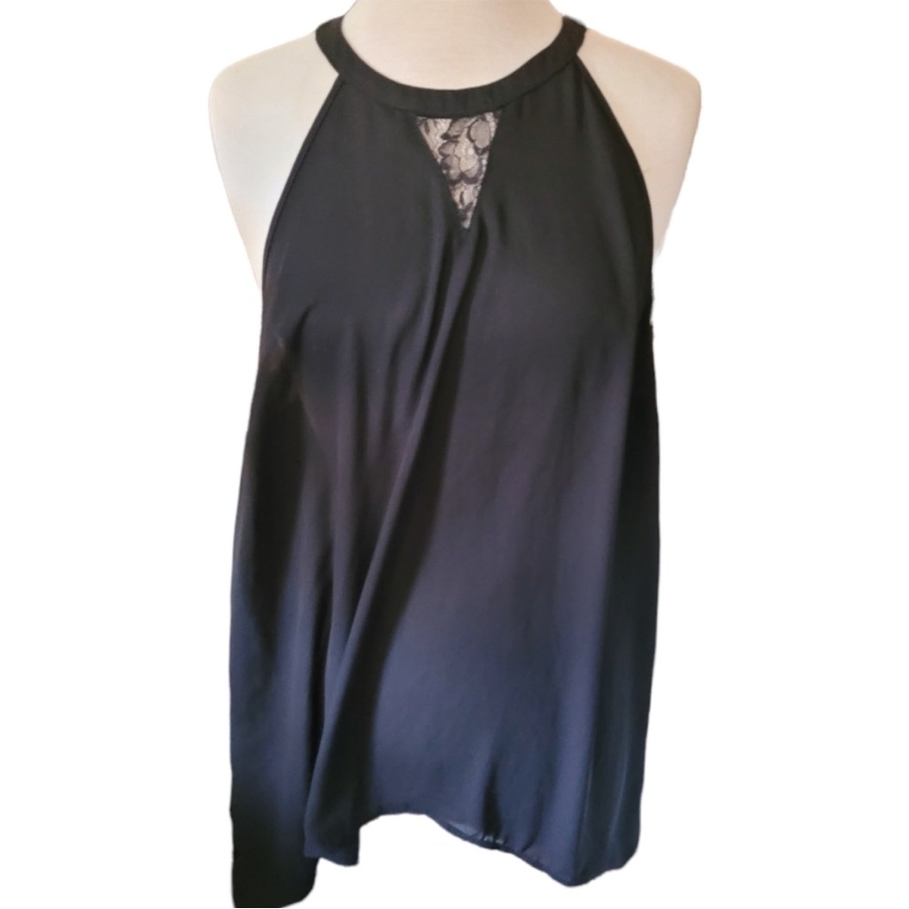 Torrid Size 4 Georgette Lace Inset Racerback High Neck Tank Top